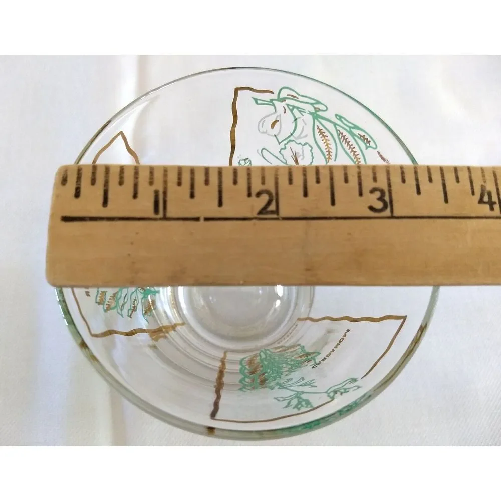 MCM Rocks Lowball Glasses‎ Spices Green & Gold Vintage Barware Set of 3